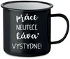 Černý smaltovaný hrnek 350 ml s vtipným motivem