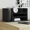 Černý stolní organizér s 6 přihrádkami 44,5x24x25 cm