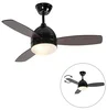 Černý stropní ventilátor s dřevěnými lopatkami a dálkovým ovládáním 96 cm