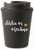 Černý termohrnek 300 ml s nápisem Děda ví všechno