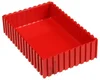 Červená plastová skladovací krabička 35x150 mm