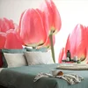 Červené polní tulipány - fototapeta do interiéru