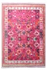 Červený polyesterový koberec 160 × 230 cm s nízkým vlasem a třásněmi