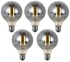 Chytré stmívací LED žárovky E27 G95 - Sada 5 ks, kouřové, 4,9 W, 150 lm, 1800 K