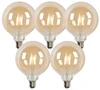 Chytré zlaté LED žárovky E27 G125, 4,9W, teplé i studené světlo
