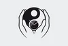 Clocker Samolepící Hodiny Yin Yang Černé