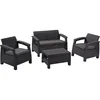 Corfu Tmavě šedý zahradní lounge set pro 4 osoby