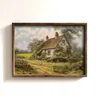 Dekorativní obraz s dřevěným rámem – Domek na samotě, 35 × 47 cm
