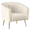 Designové křeslo BAGY – béžová velvet, zlatý chrom