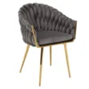 Designové křeslo Velvet – šedé s chromem