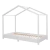 Dětská postel 70x140 cm s domečkem v bílé barvě - Montessori styl