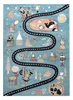 Dětský kusový koberec Fun Route Street animals blue 180×270 cm
