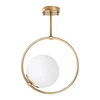 Dolunay: stropní svítidlo se skleněným stínidlem 39×26 cm, zlaté – Opviq lights