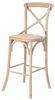 Dřevěná barová židle Charlie s přírodním sedákem
