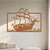Dřevěná dekorace na zeď Loď na moři 40x28 cm Třešeň