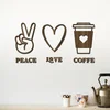Dřevěná dekorace Peace, Love, Coffee 40x20 cm