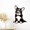 Dřevěná dekorace psa Corgi Černá