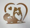 Dřevěná dekorace Sheltie v srdci – výprodej
