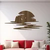 Dřevěná dekorace Západ slunce 40x20 cm - Ořech