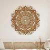 Dřevěná mandala Srdcem k úsměvu, 80 cm, třešeň-javor