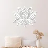 Dřevěná plovoucí mandala květ na zeď 40x34 cm bílá