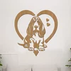 Dřevěná samolepka Basset Hound srdce 37x40 cm