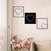 Dřevěná srdce na zeď 3D kolekce Černá 80x80 cm