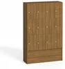 Dřevěná úložná skříňka s 12 boxy a zámkem