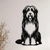 Dřevěný obraz Bearded Collie černý dekor