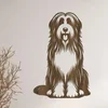 Dřevěný obraz Bearded Collie ořech 31x40 cm