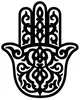 Dřevěný obraz HAMSA II černý 16x20 cm