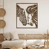 Dřevěný obraz Lev se Zebrou 30x35 cm Ořech