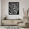 Dřevěný obraz Zebra na zeď 80x96 cm - Buková barva