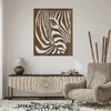 Dřevěný obraz Zebra na zeď, 80x96 cm, ořechová barva