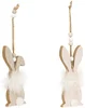 Dřevěný závěsný zajíček FLUFFY BUNNY 12 cm