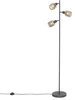 Elegantní černá stojací lampa s zlatými detaily 3-žárovková
