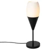 Elegantní černá stolní lampa Drop s opálovým sklem