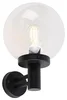 Elegantní černá venkovní nástěnná lampa s plastovým difuzorem a IP44 z nerezové oceli - Sfera