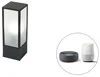 Elegantní chytrá venkovní lampa s Wifi a žebrovaným sklem v černé barvě, výška 40 cm - Charlois