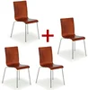 Elegantní dřevěná židle SET CLASSIC 3+1 ZDARMA, chromová konstrukce, ořechový design