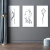 Elegantní Dřevěný Triptych - Kouzlo Ženské Smyslnosti