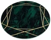 Elegantní kruhový koberec EMERALD 1022 - Zeleno-zlatý glamour design s mramorovými a geometrickými motivy