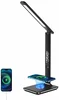 Elegantní LED stolní lampa Immax KINGFISHER Qi s bezdrátovým a USB nabíjením - černá