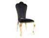 Elegantní židle Queen Velvet černá s chromovými akcenty