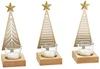 Elegantní zlatý svícen ve tvaru vánočního stromku, 18 cm