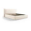 Elio – Krémová čalouněná postel 160x200 s úložným prostorem