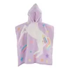 Fialové dětské bavlněné pončo Unicorn