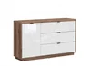 FORN KOM1D3S Komoda, dub delano tmavý/bílý lesk
