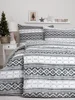 Francouzské mikroplyšové povlečení Winter zelené
