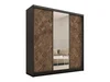HARAZIA 180 šatní skříň se zrcadlem – černá/ořech Art Deco